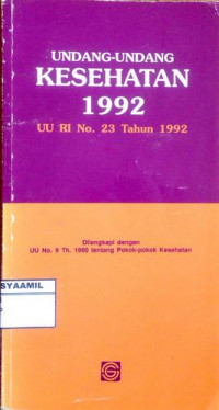 Image of UU Kesehatan 1992 UU RI No. 23 Tahun 1992